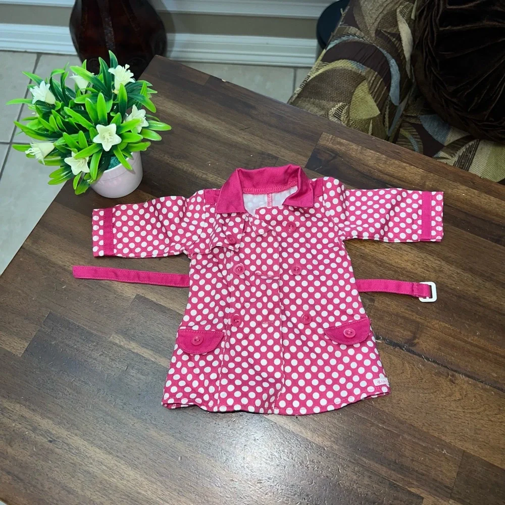 American Girl Doll Rainy Day‎ Coat Raincoat Polka dot